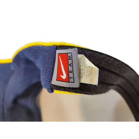 Nike DRI-FIT University Of Michigan Wolverines Blue Gold Adjustable Visor Hat - Picture 3 of 9